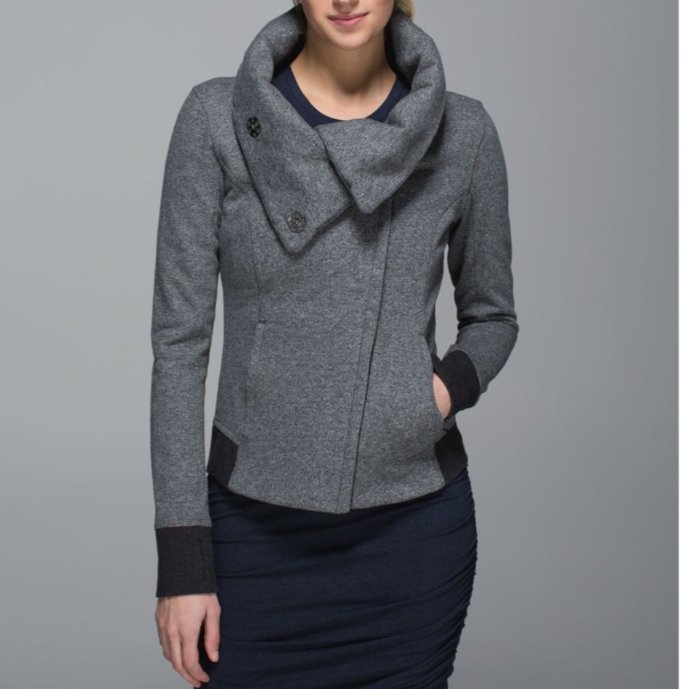 Lululemon Karmacollected Specled Black Zip Snap Jacket - Picture 2 of 15